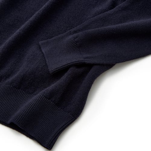 lifestyle image of Rice Stitch Longsleeve Knit Polo