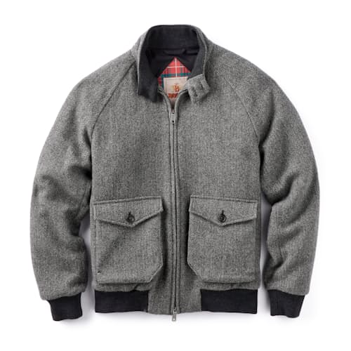 laydown image of G9 Wool Herringbone Jacket