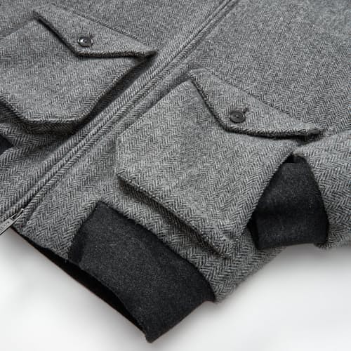laydown image of G9 Wool Herringbone Jacket