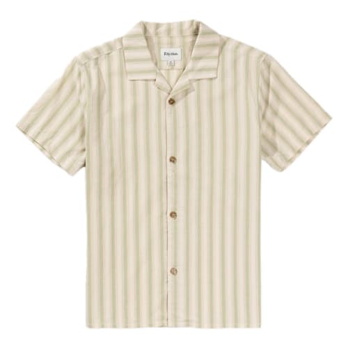 laydown image of Vacation Sriped Short Sleeve Shirt
