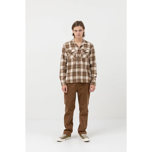 laydown image of Barn Plaid Long Sleeve Flannel