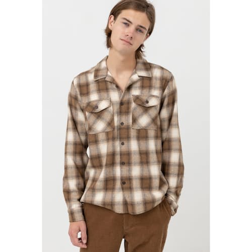 laydown image of Barn Plaid Long Sleeve Flannel
