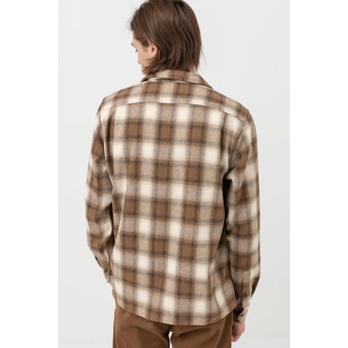 laydown image of Barn Plaid Long Sleeve Flannel