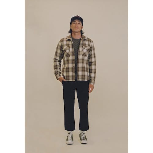 laydown image of Barn Plaid Long Sleeve Flannel
