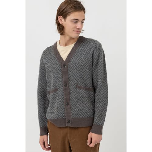 laydown image of Mohair Herringbone Cardigan