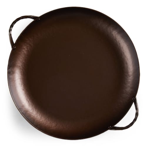 laydown image of Hand-Forged Carbon Steel Party Pan
