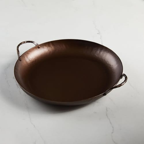 laydown image of Hand-Forged Carbon Steel Party Pan