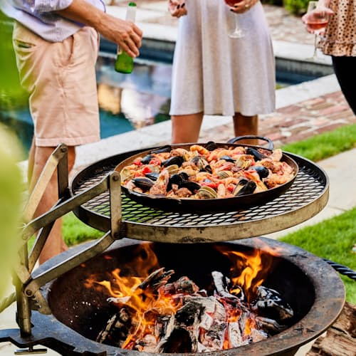 laydown image of Hand-Forged Carbon Steel Party Pan