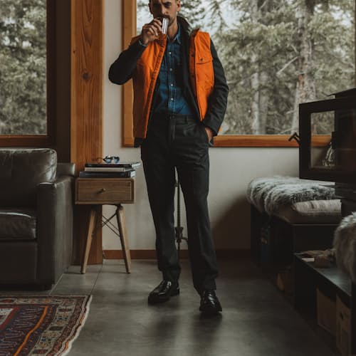 lifestyle image of Richie Lug Sole Penny Loafer