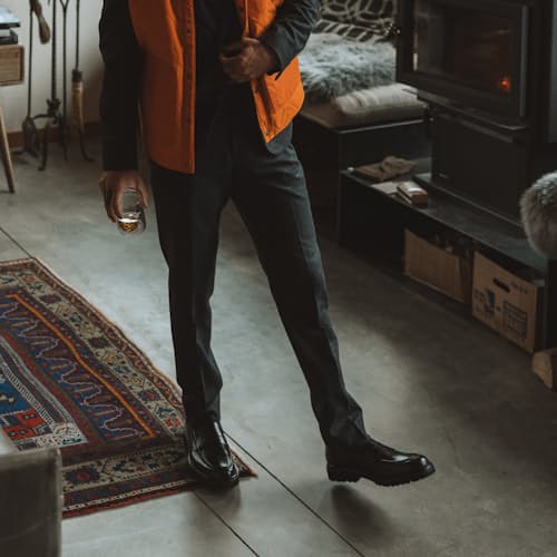 lifestyle image of Richie Lug Sole Penny Loafer