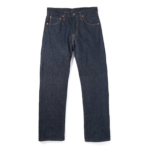 laydown image of GD113  Relaxed 13 oz. Selvedge Denim Jean