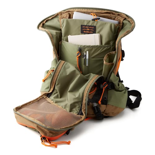 laydown image of Huckberry X Mystery Ranch Greenbelt Hybrid Backpack - 30L