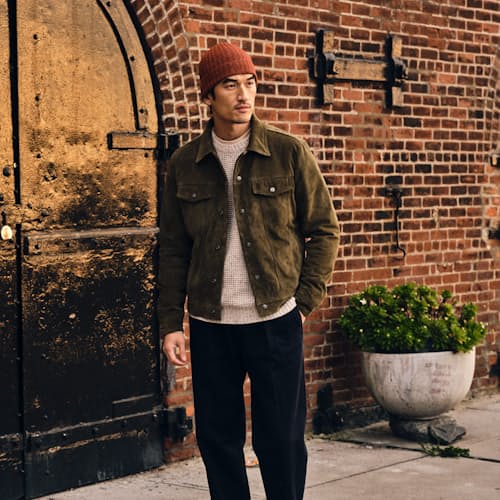 lifestyle image of Golden Bear Suede Trucker