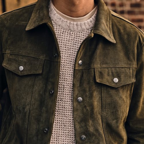 lifestyle image of Golden Bear Suede Trucker
