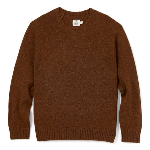 laydown image of Knoll Shetland Wool Crewneck Sweater