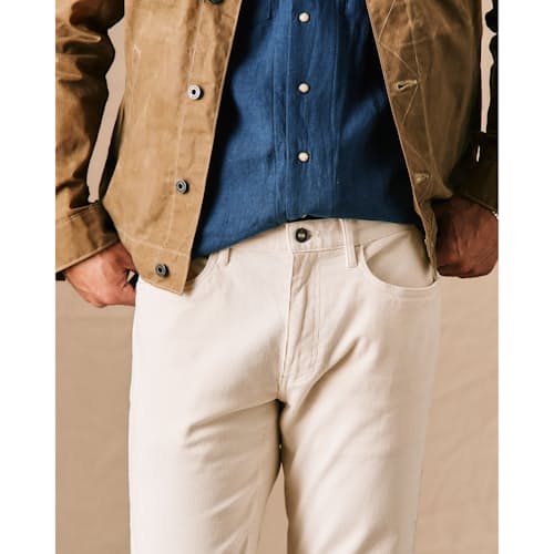 on model image of 365 Corduroy Pant - HB Slim
