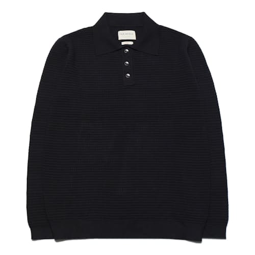 laydown image of Organic Cotton Renard Long Sleeve Polo