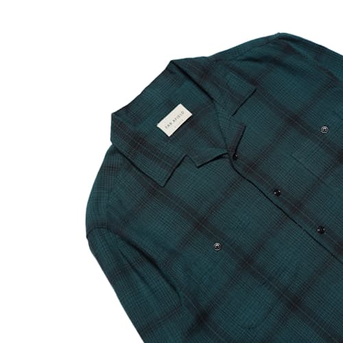 laydown image of Hiro Box Fit Check Long Sleeve Shirt