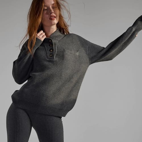 laydown image of Women's Cottonsilk™ Pocket Henley