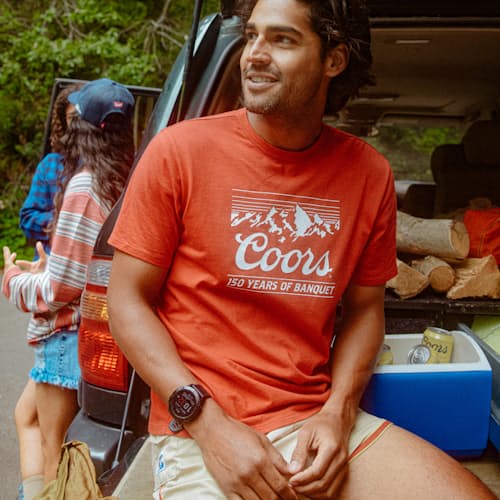 lifestyle image of 150 Years of Banquet Graphic T-Shirt
