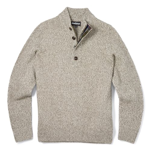 laydown image of Sid Buttoned Half Zip Sweater