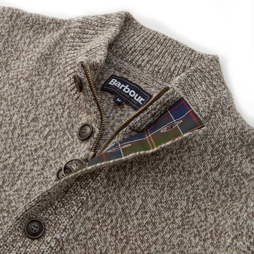 lifestyle image of Sid Buttoned Half Zip Sweater
