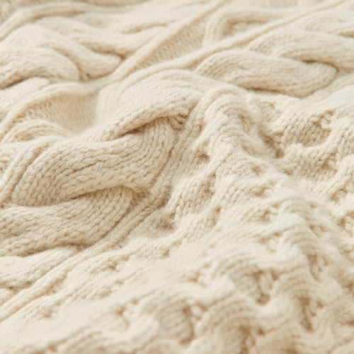 lifestyle image of Aran Cable Knit Crewneck Sweater