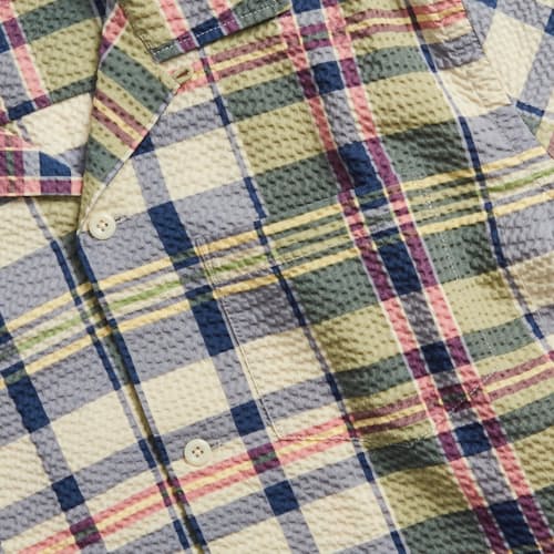 lifestyle image of Aloha Madras Camp Shirt