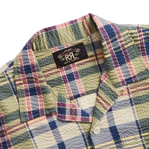 laydown image of Aloha Madras Camp Shirt