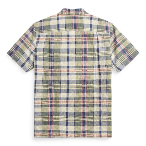 laydown image of Aloha Madras Camp Shirt