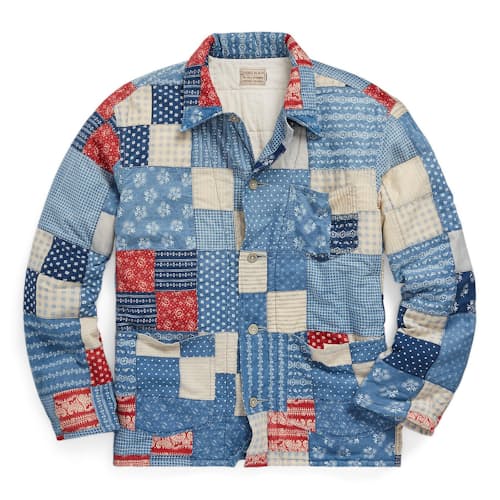 laydown image of Cooper Patchwork Shirt Jacket