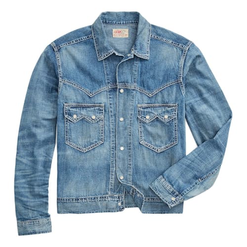 laydown image of Sawtooth Denim Trucker Jacket