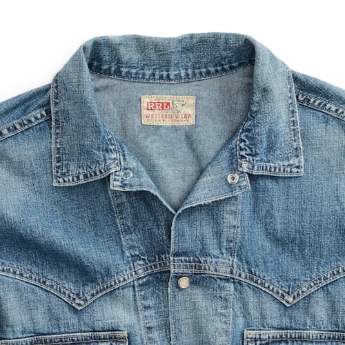 laydown image of Sawtooth Denim Trucker Jacket