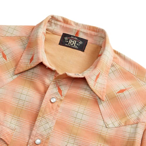 laydown image of Plaid Western Shirt