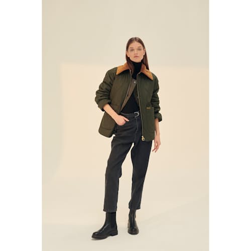 on model image of Women's Woodhall Quilt Jacket