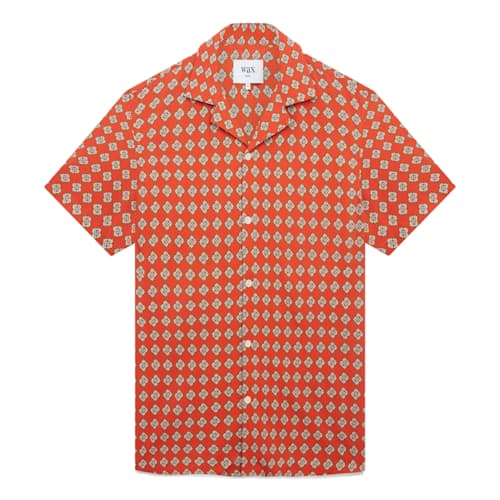 laydown image of Amalfi Camp Collar Short Sleeve Shirt