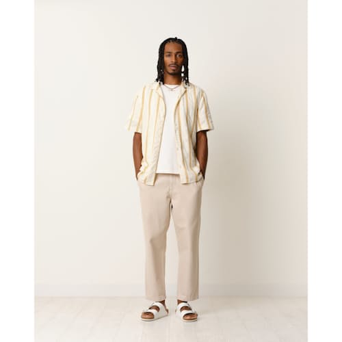 laydown image of Leno Camp Collar Short Sleeve Shirt