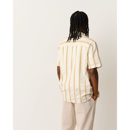 laydown image of Leno Camp Collar Short Sleeve Shirt