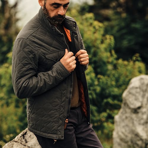 lifestyle image of Quilted Insulated Tanker Jacket