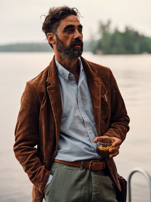 lifestyle image of Huntsman Blues Long Sleeve Shirt