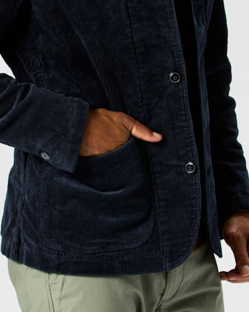 on model image of Corduroy Trap Blazer