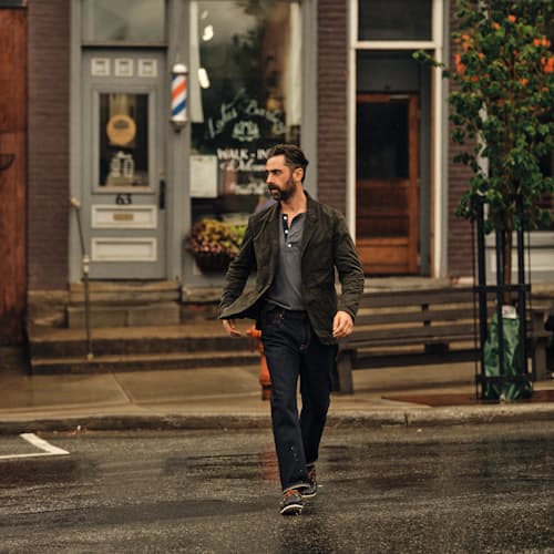 lifestyle image of Waxed Trap Blazer