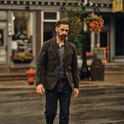 lifestyle image of Waxed Trap Blazer