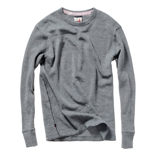 laydown image of Bi-Waffle Thermal Crew Sweatshirt