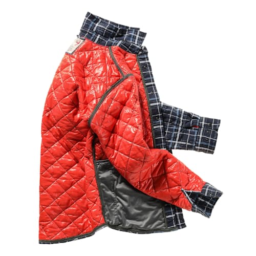 laydown image of Quilted Flannel Shirt Jacket