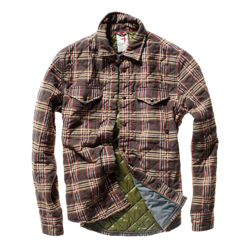 laydown image of Quilted Flannel Shirt Jacket