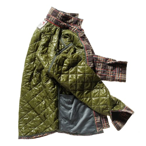 laydown image of Quilted Flannel Shirt Jacket