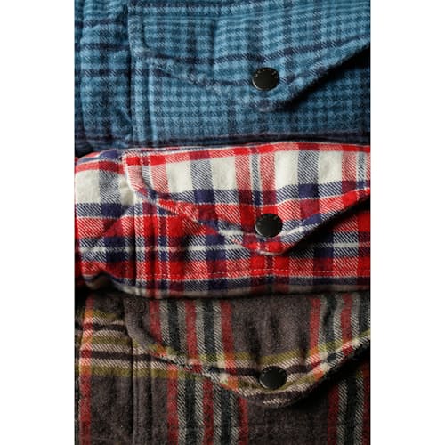 laydown image of Quilted Flannel Shirt Jacket