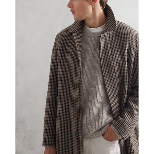 laydown image of Chester Houndstooth Check Coat