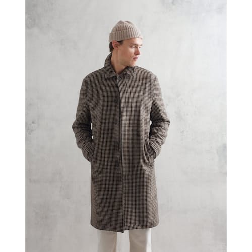 laydown image of Chester Houndstooth Check Coat
